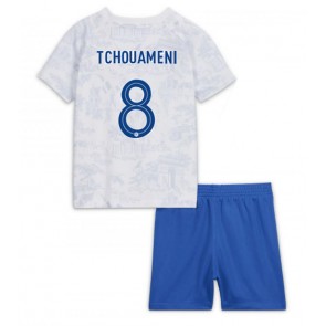 Frankrike Aurelien Tchouameni #8 babykläder Bortatröja barn VM 2022 Korta ärmar (+ Korta byxor)